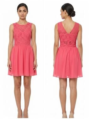 BCBGeneration Pink Lace Bodice Sleeveless Mini Dress Women Size 4